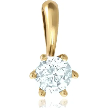 Přívěsek Cutie Jewellery dlp248810xl1 Zlatý přívěsek model 2488 - bílý zirkon, žluté zlato – zlatý šperk ryzosti 585/1000 v Dárkovém balení s Certifikátem GLPYB-24881