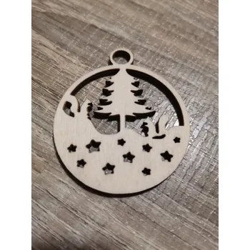 Vánoční dekorace Dřevěná vánoční ozdoba č.07 - Stromek Velikost: 50