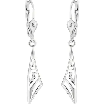 Náušnice GEMMAX Prořezávané visací náušnice z bílého zlata – zlatý šperk ryzosti 585/1000 v Dárkovém balení s Certifikátem GLEWN-40391