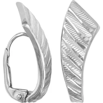 Náušnice GEMMAX Dámské náušnice zdobené gravírem – zlatý šperk ryzosti 585/1000 v Dárkovém balení s Certifikátem GLEWN-10041