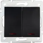 Kanlux Vypínač lustrový dvojitý č. 5 s LED kontrolkou LOGI, černý