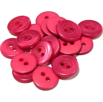 Knoflík GU252, Plastový knoflík, fuchsiová růžová, 13 mm / 1 kus