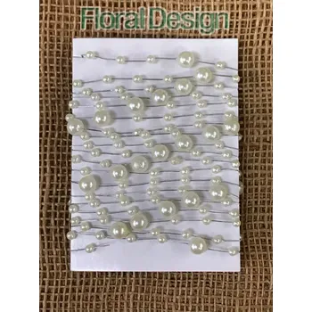 Party dekorace Perličky na drátku 8mm/3m champagne