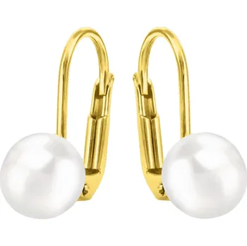 Náušnice Cutie Jewellery Z8002 Okouzlující zlaté náušnice s říčními perlami Ø 7-7,5 mm model Z8002, klapka – zlatý šperk ryzosti 585/1000 v Dárkovém balení s Certifikátem GLEYP-29971