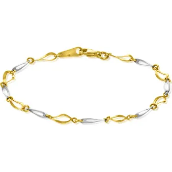 Náramek GEMMAX Žluto-bílý zlatý dámský náramek délka 19 cm – zlatý šperk ryzosti 585/1000 v Dárkovém balení s Certifikátem GLBCN-19-30311