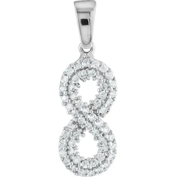 Přívěsek GEMMAX Přívěsek Nekonečno z bílého zlata poseté zirkony – zlatý šperk ryzosti 585/1000 v Dárkovém balení s Certifikátem GLPWB-37671