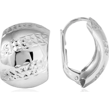 Náušnice GEMMAX Náušnice půlkruhy z bílého zlata – zlatý šperk ryzosti 585/1000 v Dárkovém balení s Certifikátem GLEWN-34421