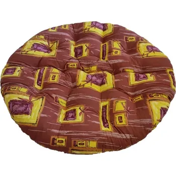 Podsedák Polstr na křeslo papasan 110 cm - hnědý ornament