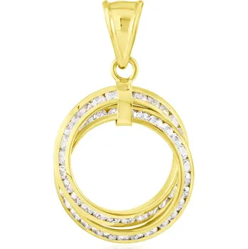 Přívěsek GEMMAX Zlatý přívěsek Trinity se zirkony – zlatý šperk ryzosti 585/1000 v Dárkovém balení s Certifikátem GLPYB-01121