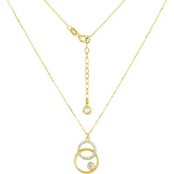 Náhrdelník GEMMAX Řetízkový zlatý náhrdelník s minimalistickým přívěskem délka 42+3 cm – zlatý šperk ryzosti 585/1000 v Dárkovém balení s Certifikátem GLNYB-45-32761