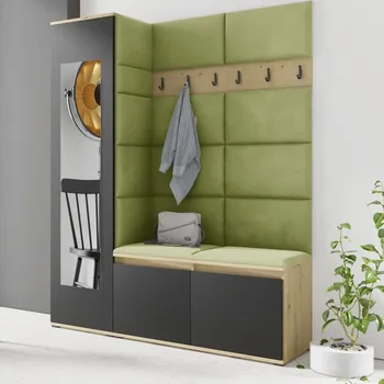 Předsíňová stěna Předsíňová stěna Emi 14 - dub/černá Barva panelů: Zelená - Trinity 12