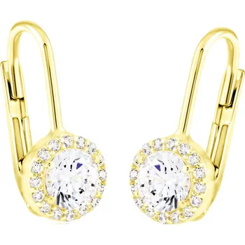 Náušnice GEMMAX Elegantní zlaté náušnice se zirkony – zlatý šperk ryzosti 585/1000 v Dárkovém balení s Certifikátem GLEYB-41911