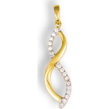 Přívěsek GEMMAX Original – garance kvality Zlatý přívěšek se zirkony – zlatý šperk ryzosti 585/1000 v Dárkovém balení s Certifikátem GLPCB-03511