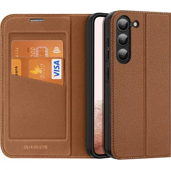 Pouzdro na mobilní telefon Dux Ducis Skin X2 luxusní flipové pouzdro na Samsung Galaxy S23 Plus - hnědé