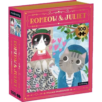 Puzzle Mudpuppy Puzzle Romeow & Juliet Bookish Cats 100 dílků