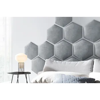 EU033 Dekorativní panel čalouněný 3D Hexagon 35.3 x 40.5 cm 1 ks