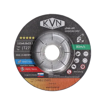 Brusný kotouč KVN abrasives Profesionální brusný kotouč na nerez, 115 x 6 x 22,2 mm