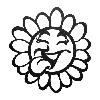 Samolepící dekorace SAMOLEPKA Květina dekor 034 levá vysmátá kopretina (63 - škrábaný kov černý) NA AUTO, NÁLEPKA, FÓLIE, POLEP, TUNING, VLASTNÍ TEXT, TISK, AUTOSAMOLEPKY.cz, POLEPY, OBRÁZEK, LOGO, SAMOLEPKY