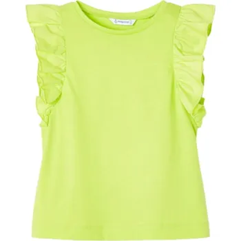 MAYORAL dívčí tričko KR s volány zelená vel. 116 cm