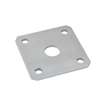 Zábradlí KOVIAN, s.r.o. Kotviaca platňa naváracia k nastavit. pántom (100x100x5mm) , otvor ø 25mm, brúsená nerez /AISI304