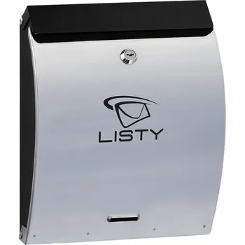 Poštovní schránka KOVIAN, s.r.o. Schránka poštovní (250x330x65mm) nerez/černá, max. 1 formát listu: C4, leštěná nerez /AISI430