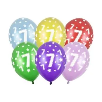 Silné Balónky 30cm metalické mix - narozeniny - Birthday No.7
