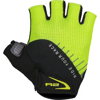 Cyklistické rukavice Rukavice R2 VOUK ATR19A neon žluté / černé - M