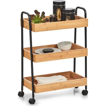 Servírovací stolek Zeller Kuchyňský vozík se 3 policemi 50 x 28 x 70 cm bambus