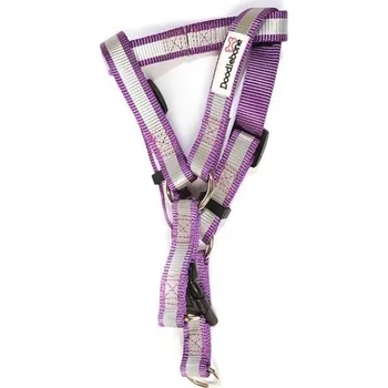 Postroj pro psa Doodlebone reflexní lehký postroj, fialový, velikost M