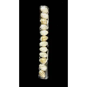 Velikonoční dekorace Sada vajíček bílo-zlatá