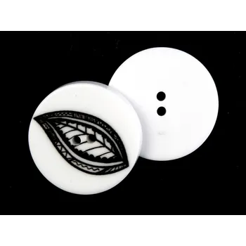 Knoflík GU463, Plastový knoflík, mandala, list, 32" / 1 kus