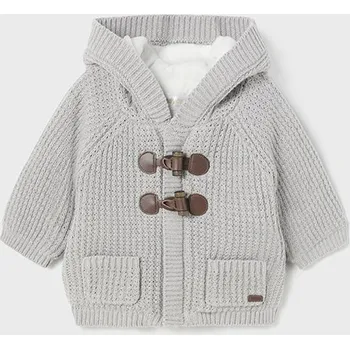 Mayoral Pletený kardigan 2392 skořicová barva: šedá, Rozměr: 12 měsíců, 80 cm