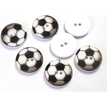 Knoflík GU415, Plastový knoflík, fotbalový míč, 15 mm / 1 kus