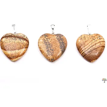 Přívěsek Magieprirody.cz Přívěsek srdce z kamene Jaspis obrázkový vel. 20 mm #153