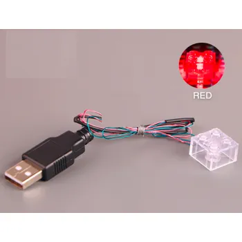 Stavebnice LEGO 2x2 svítící kostka do USB – červená