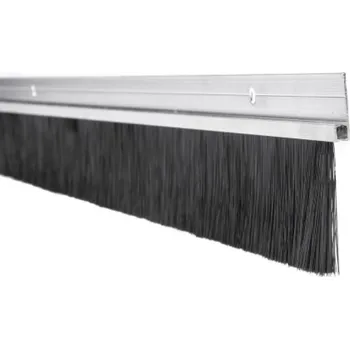 Stavební profil KOVIAN, s.r.o. Hliníková těsnící lišta s kartáčem, H = 11 mm, h = 6 mm, L = 14 mm (délka vlasce), A = 5 mm, celková délka 1000mm