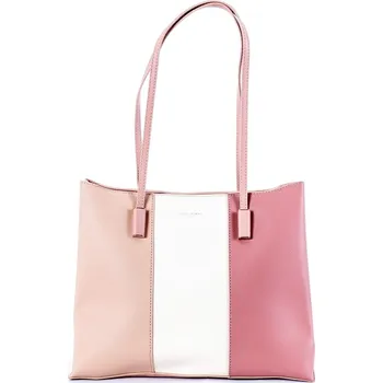 Tříoddílová starorůžová kabelka na rameno David Jones 6939-3