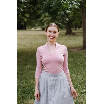 Pánské tričko Bamboo tričko Odetta s 3/4 rukávem starorůžová Velikost: XXS