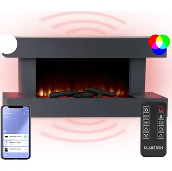 Klarstein Studio LightFire Smart 2000W Elektrický Dekorativní Krb Tmavěšedá (10038386)