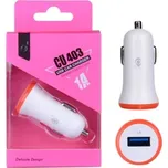 Nabíječka do auta PLUS CU403 s USB výstupem 1A růžová