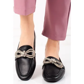 Dámské mokasíny Krásné dámské černé mokasíny bez podpatku 36