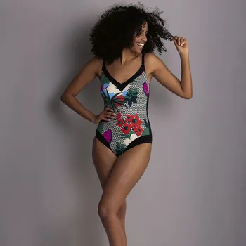 Dámské plavky Jednodílné plavky Mabela 7728 originál - Anita černá-potisk 38C