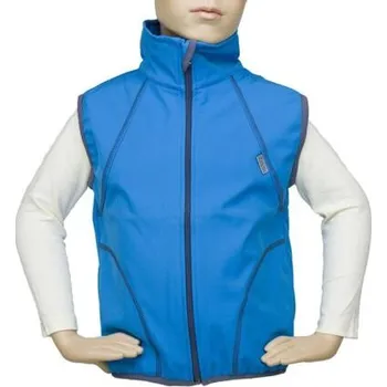 Dětská softshellová vesta Fantom s fleecem tmavě tyrkysová velikost 158