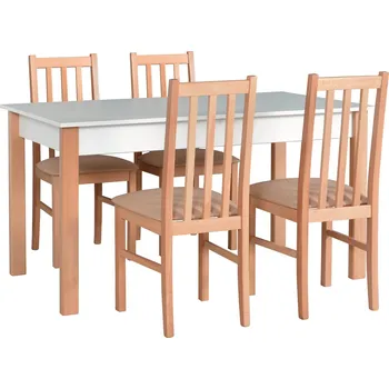 Jídelní set Jídelní set 4+1 Dalimil Vyberte Tkaninu:: Tkanina 19, Vyberte Moření:: Deska sonoma, ostatní bílé