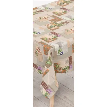 ubrus Ubrus PVC metráž záplaty s květinami v květináči šířka 140 cm