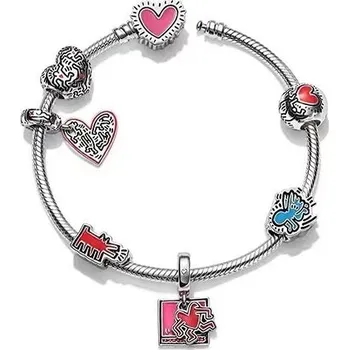 Náramek náramek se sponou a přívěsky Keith Haring délka 20 cm