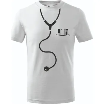 LORD OF PIXELS Dětské doktorské tričko na karneval Barva textilu: Bílá, Dětská velikost: 158 cm/12 let