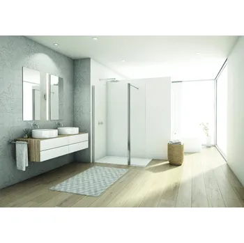 SanSwiss DIVERA 120 cm pevná stěna walk-in - aluchrom/sklo Transparent D22WI31205007