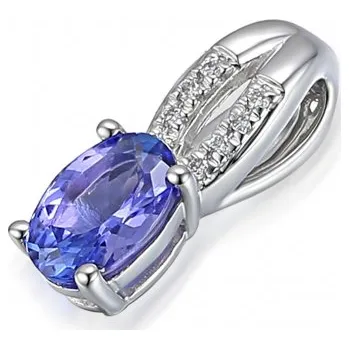 Přívěsek Diamantový přívěsek Theresa s&nbsp;tanzanitem, bílé zlato Materiál šperku: Bílé zlato