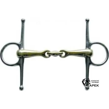 Vybavení pro koně Roubík 2x lomený HKM -ARGENTAN 16MM- - 13,5cm